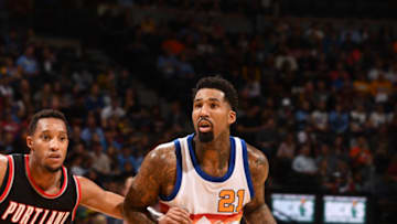 DENVER, CO - OCTOBER 29: Wilson Chandler #21 of the Denver Nuggets handles the ball during a game against the Portland Trail Blazers on October 29, 2016 at the Pepsi Center in Denver, Colorado. NOTE TO USER: User expressly acknowledges and agrees that, by downloading and/or using this Photograph, user is consenting to the terms and conditions of the Getty Images License Agreement. Mandatory Copyright Notice: Copyright 2016 NBAE (Photo by Garrett Ellwood/NBAE via Getty Images)
