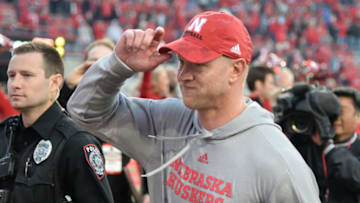LINCOLN, NE - OCTOBER 20: Head coach Scott Frost of the Nebraska Cornhuskers acknowledges the fans after the win against the Minnesota Golden Gophers at Memorial Stadium on October 20, 2018 in Lincoln, Nebraska. (Photo by Steven Branscombe/Getty Images)