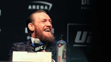 Conor McGregor attends the UFC 246 press conference in Las Vegas on Wednesday. He will fight Donald Cerrone on Saturday (Photo by Amy Kaplan/FanSided)