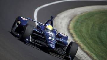 INDIANAPOLIS, IN - MAY 25: Spencer Pigot, driver of the #21 Preferred Freezer Service Chevrolet drives during Carb Day for the 102nd running of the Indianapolis 500 at Indianapolis Motorspeedway on May 25, 2018 in Indianapolis, Indiana. (Photo by Chris Graythen/Getty Images)