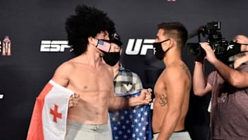 Merab Dvalishvili and Gustavo Lopez (Photo by Chris Unger/Zuffa LLC via Getty Images)
