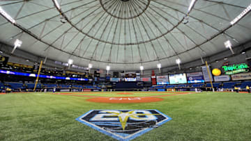 ST PETERSBURG, FL - MAY 22: A general view of Tropicana Field during a game between the Tampa Bay Rays and the Boston Red Sox on May 22, 2018 in St Petersburg, Florida. (Photo by Mike Ehrmann/Getty Images)