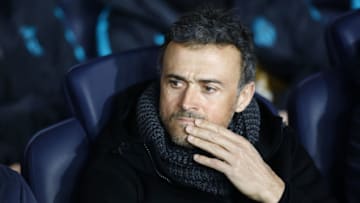 Barcelona's coach Luis Enrique during the UEFA Champions League round of 16 first leg football match between Paris Saint-Germain and FC Barcelona on February 14, 2017 at the Parc des Princes stadium in Paris. (Photo by Mehdi Taamallah/Nurphoto)