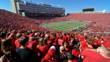 LINCOLN, NE - OCTOBER 16: Nebraska fans fill Memorial Stadium before Texas Longhorns play the Nebraska Cornhuskers on October 16, 2010 in Lincoln, Nebraska. Texas Defeated Nebraska 20-13. (Photo by Eric Francis/Getty Images)