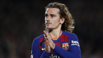 BARCELONA, SPAIN - MARCH 07: Antoine Griezmann of FC Barcelona gestures during the Liga match between FC Barcelona and Real Sociedad at Camp Nou on March 07, 2020 in Barcelona, Spain. (Photo by Eric Alonso/MB Media/Getty Images)
