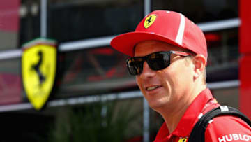 MONZA, ITALY - AUGUST 30: Kimi Raikkonen of Finland and Ferrari looks on in the Paddock during previews ahead of the Formula One Grand Prix of Italy at Autodromo di Monza on August 30, 2018 in Monza, Italy. (Photo by Lars Baron/Getty Images)