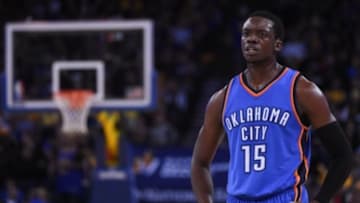 December 18, 2014; Oakland, CA, USA; Oklahoma City Thunder guard Reggie Jackson (15) during the fourth quarter against the Golden State Warriors at Oracle Arena. The Warriors defeated the Thunder 114-109. Mandatory Credit: Kyle Terada-USA TODAY Sports
