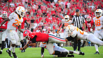 ATHENS, GA - SEPTEMBER 29: Justin Fields #1 (Photo by Scott Cunningham/Getty Images)