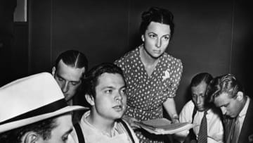 Orson Welles and other members of the Mercury Theater rehearse for the broadcast of A Tale of Two Cities for the 1938 radio program First Person Singular. (Photo by �� John Springer Collection/CORBIS/Corbis via Getty Images)