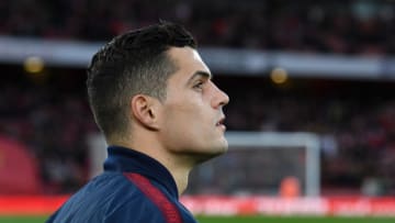 LONDON, ENGLAND - OCTOBER 27: Granit Xhaka of Arsenal before the Premier League match between Arsenal FC and Crystal Palace at Emirates Stadium on October 27, 2019 in London, United Kingdom. (Photo by David Price/Arsenal FC via Getty Images)