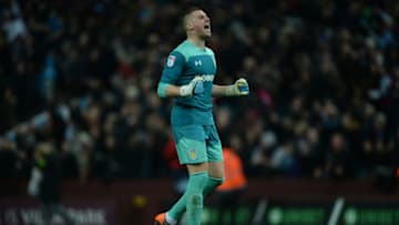 BIRMINGHAM, ENGLAND - MARCH 10: Sam Johnstone of Aston Villa celebrates during the Sky Bet Championship match between Aston Villa and Wolverhampton Wanderers at Villa Park on March 10, 2018 in Birmingham, England. (Photo by Nathan Stirk/Getty Images,)