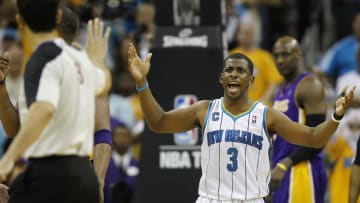 Chris Paul #3 of the New Orleans Pelicans (Hornets) (Photo by Jeff Zelevansky/Getty Images)