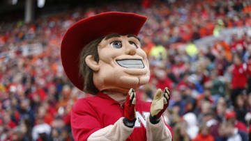 Nebraska football mascot Herbie Husker is seen during the game(Photo by Michael Hickey/Getty Images)