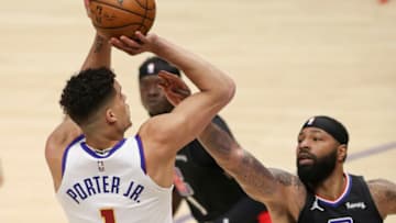 LA Clippers Marcus Morris Reggie Jackson Michael Porter Jr. (Photo by Meg Oliphant/Getty Images)