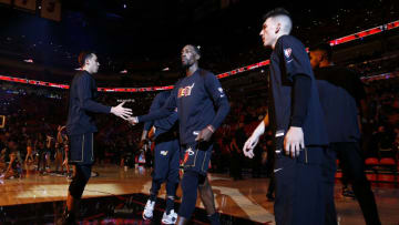 Bam Adebayo #13 of the Miami Heat is introduced prior to the game against the Utah Jazz(Photo by Michael Reaves/Getty Images)