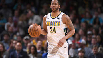 DENVER, CO - MARCH 15: Devin Harris #34 of the Denver Nuggets handles the ball against the Detroit Pistons on March 15, 2018 at the Pepsi Center in Denver, Colorado. NOTE TO USER: User expressly acknowledges and agrees that, by downloading and/or using this photograph, user is consenting to the terms and conditions of the Getty Images License Agreement. Mandatory Copyright Notice: Copyright 2018 NBAE (Photo by Garrett Ellwood/NBAE via Getty Images)