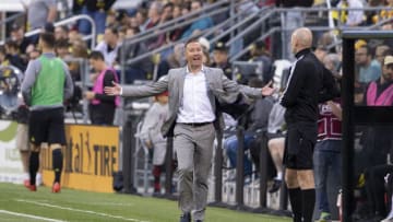 COLUMBUS, OH - MAY 11: Columbus Crew SC Head Coach Caleb Porter reacting to a play during the game between the Columbus Crew SC and the Los Angeles FC at MAPFRE Stadium in Columbus, Ohio on May 11, 2019. (Photo by Jason Mowry/Icon Sportswire via Getty Images)