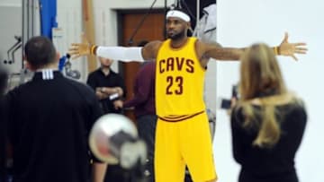 Old habits really do die hard: Cleveland Cavaliers' LeBron James set a screen on a teammate in Saturday's match up with the Miami Heat Mandatory Credit: Ken Blaze-USA TODAY Sports