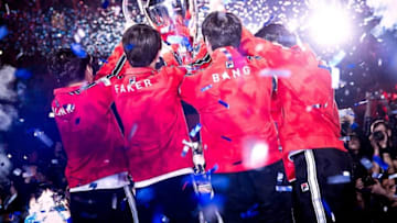SKT with the Summoner's Cup, courtesy of lolesports.com
