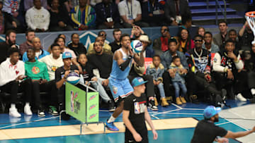 CHARLOTTE, NC - FEBRUARY 16: Buddy Hield #24 of the Sacramento Kings shoots the ball during the 2019 Mtn Dew 3-Point Contest as part of the State Farm All-Star Saturday Night on February 16, 2019 at the Spectrum Center in Charlotte, North Carolina. NOTE TO USER: User expressly acknowledges and agrees that, by downloading and/or using this photograph, user is consenting to the terms and conditions of the Getty Images License Agreement. Mandatory Copyright Notice: Copyright 2019 NBAE (Photo by Kent Smith/NBAE via Getty Images)