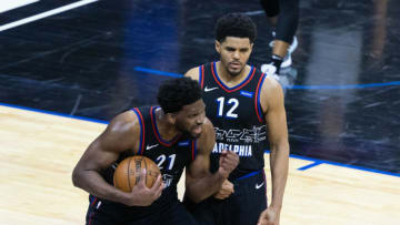 Joel Embiid, Tobias Harris, Sixers Mandatory Credit: Bill Streicher-USA TODAY Sports