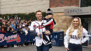 Former Atlanta Braves star Freddie Freeman with family (Photo by Megan Varner/Getty Images)
