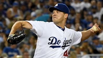 Sep 3, 2016; Los Angeles, CA, USA; Los Angeles Dodgers starting pitcher Rich Hill (44) in the sixth inning of the game against the San Diego Padres at Dodger Stadium. Mandatory Credit: Jayne Kamin-Oncea-USA TODAY Sports