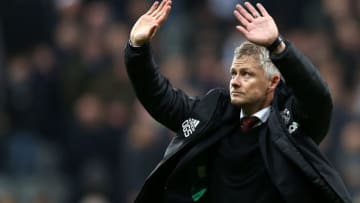 NEWCASTLE UPON TYNE, ENGLAND - OCTOBER 06: Ole Gunnar Solskjaer, Manager of Manchester United waves to the fans at full-time after the Premier League match between Newcastle United and Manchester United at St. James Park on October 06, 2019 in Newcastle upon Tyne, United Kingdom. (Photo by Jan Kruger/Getty Images)