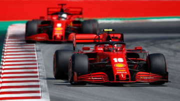 Charles Leclerc and Sebastian Vettel, Ferrari, Formula 1 (Photo by ALEJANDRO GARCIA/POOL/AFP via Getty Images)