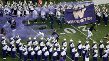 SEATTLE, WA - NOVEMBER 19: Members of the Washington Huskies band perform as cheerleaders take the field prior to the game against the Arizona State Sun Devils on November 19, 2016 at Husky Stadium in Seattle, Washington. (Photo by Otto Greule Jr/Getty Images)