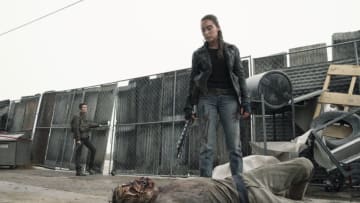 Maggie Grace as Althea, Alycia Debnam-Carey as Alicia Clark - Fear the Walking Dead _ Season 5, Episode 1 - Photo Credit: Ryan Green/AMC