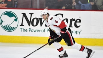 Apr 2, 2016; Philadelphia, PA, USA; Ottawa Senators right wing Bobby Ryan (6) during the third period against the Philadelphia Flyers at Wells Fargo Center. The Flyers won 3-2. Mandatory Credit: Derik Hamilton-USA TODAY Sports