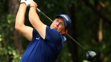 SHANGHAI, CHINA - OCTOBER 26: Phil Mickelson of the United States plays his shot from the 15th tee during the first round of the WGC - HSBC Champions at Sheshan International Golf Club on October 26, 2017 in Shanghai, China. (Photo by Andrew Redington/Getty Images)