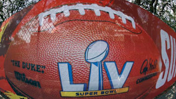Jan 31, 2021; Tampa, Florida, USA; A general view of signage for Super Bowl LV at Raymond James Stadium. Mandatory Credit: Kim Klement-USA TODAY Sports