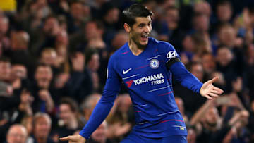 LONDON, ENGLAND - NOVEMBER 04: Alvaro Morata of Chelsea FC celebrates scoring his second goal during the Premier League match between Chelsea FC and Crystal Palace at Stamford Bridge on November 04, 2018 in London, United Kingdom. (Photo by Chloe Knott - Danehouse/Getty Images)