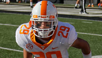 NASHVILLE, TN - NOVEMBER 24: Brandon Davis #29 of the Tennessee Volunteers warms up prior to a 38-13 loss to Vanderbilt at Vanderbilt Stadium on November 24, 2018 in Nashville, Tennessee. (Photo by Frederick Breedon/Getty Images)