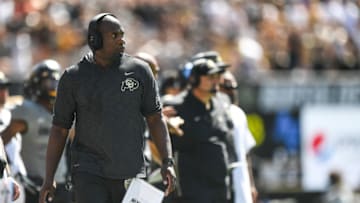 BOULDER, CO - SEPTEMBER 14: Head coach Mel Tucker of the Colorado Buffaloes walks along the sideline in the fourth quarter of a game against the Air Force Falcons at Folsom Field on September 14, 2019 in Boulder, Colorado. (Photo by Dustin Bradford/Getty Images)