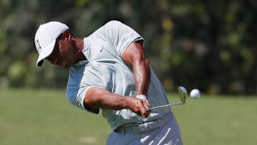 ATLANTA, GA - SEPTEMBER 21: Tiger Woods of the United States plays a shot on the first hole during the second round of the TOUR Championship at East Lake Golf Club on September 21, 2018 in Atlanta, Georgia. (Photo by Kevin C. Cox/Getty Images)