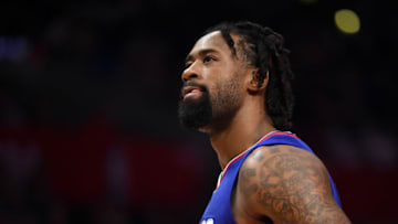 LOS ANGELES, CA - OCTOBER 28: Los Angeles Clippers Center DeAndre Jordan (6) looks on in the final minute of the game during an NBA game between the Detroit Pistons and the Los Angeles Clippers on October 28, 2017 at STAPLES Center in Los Angeles, CA. (Photo by Chris Williams/Icon Sportswire via Getty Images)