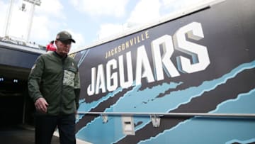 JACKSONVILLE, FL - NOVEMBER 12: Jacksonville Jaguars executive VP of football operations, Tom Coughlin walks to the field prior to the start of their game against the Los Angeles Chargers at EverBank Field on November 12, 2017 in Jacksonville, Florida. (Photo by Logan Bowles/Getty Images)