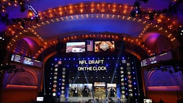 Apr 30, 2015; Chicago, IL, USA; A general view of the stage before the 2015 NFL Draft at the Auditorium Theatre of Roosevelt University. Mandatory Credit: Jerry Lai-USA TODAY Sports