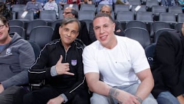 SACRAMENTO, CA - MARCH 9: Sacramento Kings owner Vivek Ranadive and former NBA player Mike Bibby pose for a photo prior to the game against the Orlando Magic on March 9, 2018 at Golden 1 Center in Sacramento, California. NOTE TO USER: User expressly acknowledges and agrees that, by downloading and or using this photograph, User is consenting to the terms and conditions of the Getty Images Agreement. Mandatory Copyright Notice: Copyright 2018 NBAE (Photo by Rocky Widner/NBAE via Getty Images)