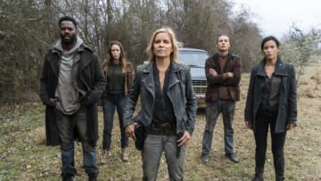 Colman Domingo as Victor Strand, Alycia Debnam-Carey as Alicia Clark, Kim Dickens as Madison Clark, Frank Dillane as Nick Clark, Danay Garcia as Luciana - Fear the Walking Dead _ Season 4, Episode 8 - Photo Credit: Richard Foreman, Jr/AMC