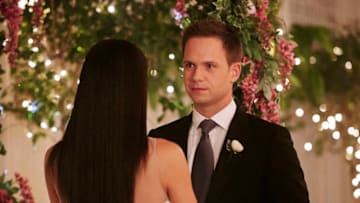 SUITS -- "Good-Bye" Episode 716 -- Pictured: Patrick J. Adams as Mike Ross -- (Photo by: Ian Watson/USA Network)