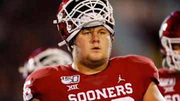 NORMAN, OK - NOVEMBER 9: Offensive lineman Creed Humphrey #56 of the Oklahoma Sooners warms up before a game against the Iowa State Cyclones on November 9, 2019 at Gaylord Family Oklahoma Memorial Stadium in Norman, Oklahoma. OU held on to win 42-41. (Photo by Brian Bahr/Getty Images)