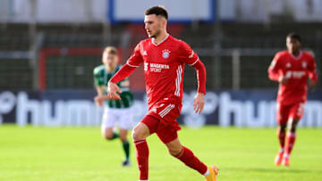 Leon Dajaku is close to sealing a move away from Bayern Munich. (Photo by Oliver Hardt/Getty Images for DFB)