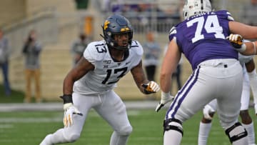 Exree Loe, West Virginia football (Photo by Peter G. Aiken/Getty Images)