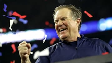 HOUSTON, TX - FEBRUARY 05: Head coach Bill Belichick of the New England Patriots celebrates after defeating the Atlanta Falcons during Super Bowl 51 at NRG Stadium on February 5, 2017 in Houston, Texas. The Patriots defeated the Falcons 34-28. (Photo by Ronald Martinez/Getty Images)