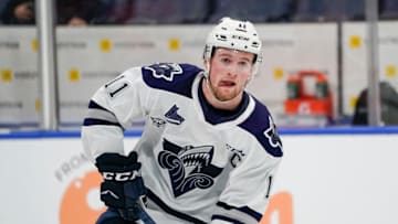 QUEBEC CITY, QC - OCTOBER 18: Alexis Lafreniere #11 of the Rimouski Oceanic skates prior to his QMJHL hockey game at the Videotron Center on October 18, 2019 in Quebec City, Quebec, Canada. (Photo by Mathieu Belanger/Getty Images)