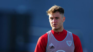 CARDIFF, WALES - OCTOBER 7: Joe Rodon, Tottenham, with Wales. (Photo by Athena Pictures/Getty Images)